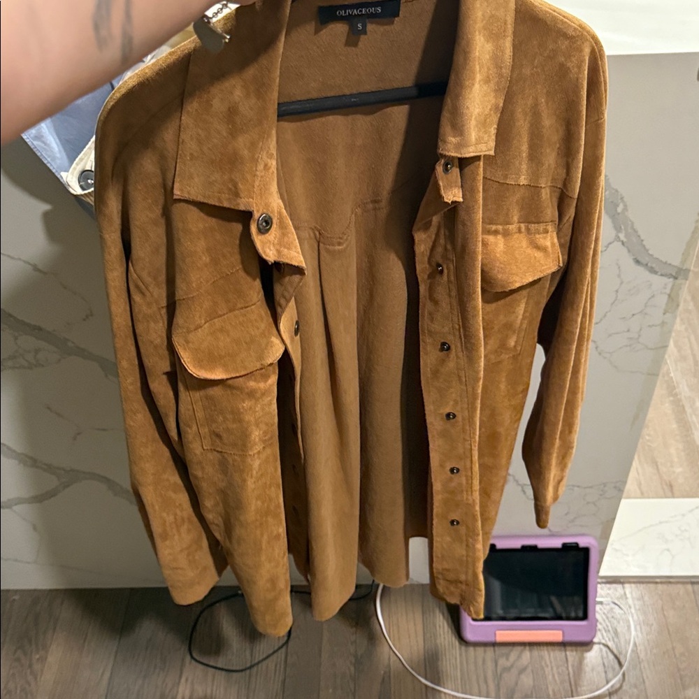 Olivaceous Tan Suede Jacket